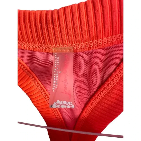 Free People Movement Game Time Neon Orange Racerback Athletic Tank Top Size S - Picture 3 of 4